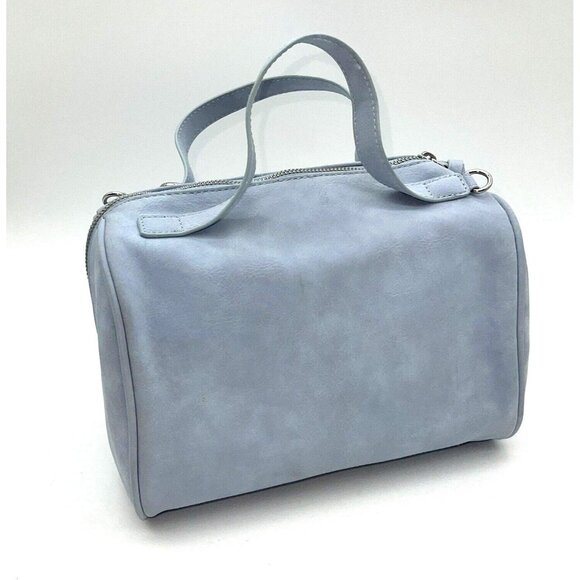 Express Speedy Purse Handbag Vegan Suede Faux Large Multi Top Handle Scarf - Picture 4 of 13